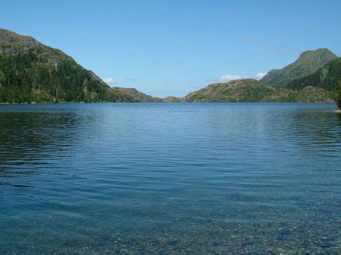 Coming to land on Takakia Lake, Queen Charlottes