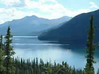 Muncho Lake, fly out for many great river trips here!  (275kb)
